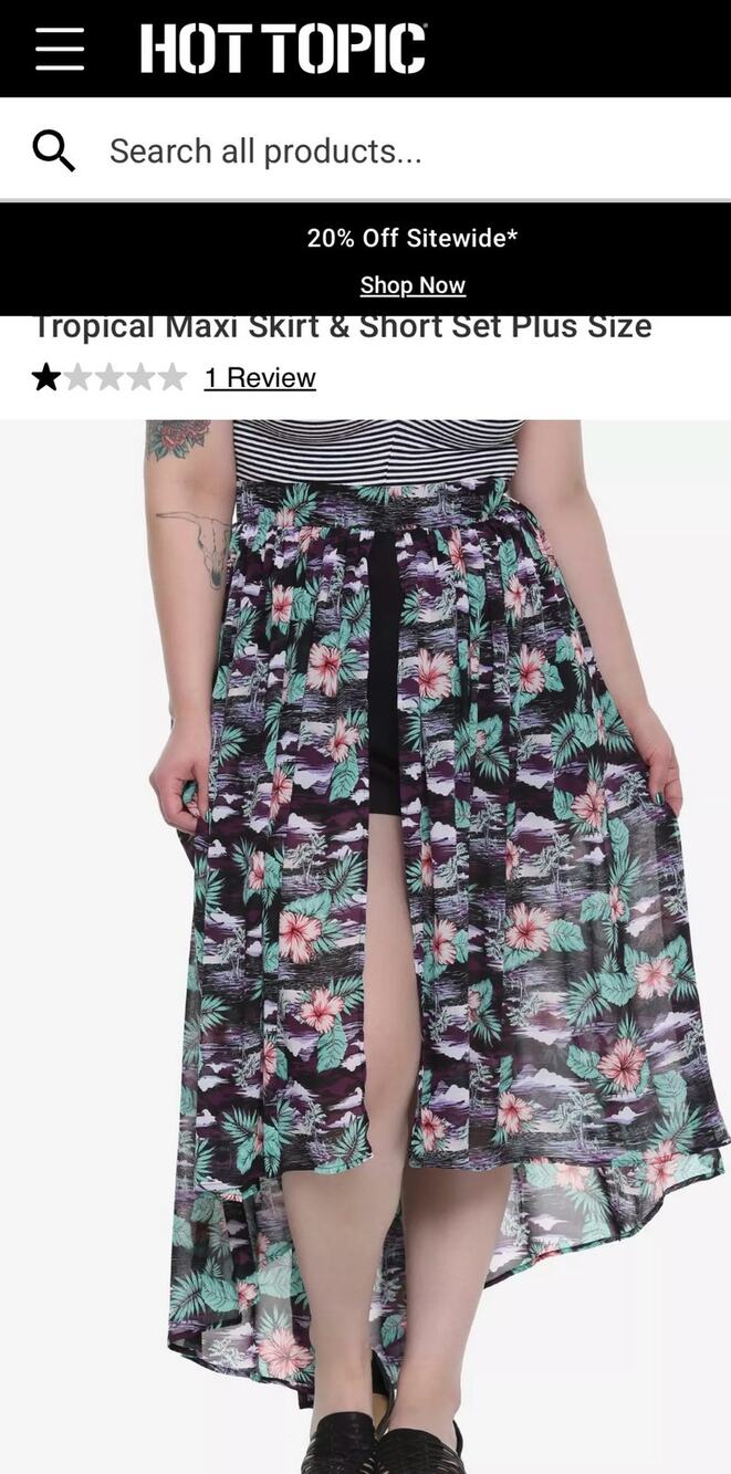 Hot Topic Tropical Maxi Skirt & Short Set Size XS